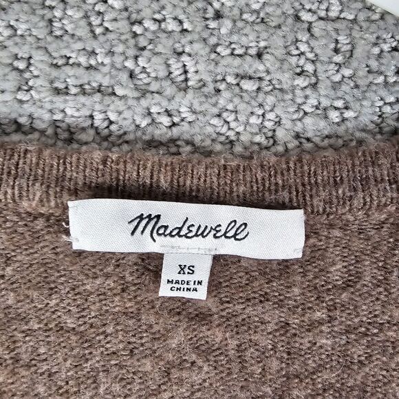Madewell Merino Alpaca Wool Blend Open Cardigan Sweater Womens XS Brown Knit - Picture 2 of 9